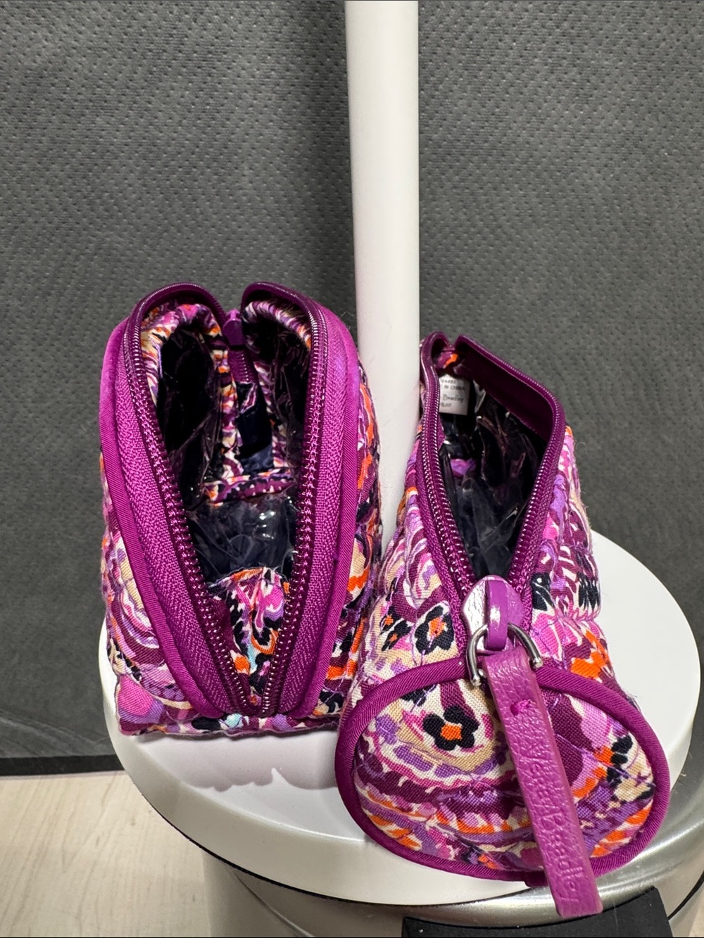 Vera Bradley Quilted Paisley Cosmetic Pouches - Purple & Orange - Picture 3 of 3